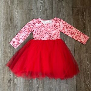 Mila & Rose Pink and Red Hearts Tutu Dress